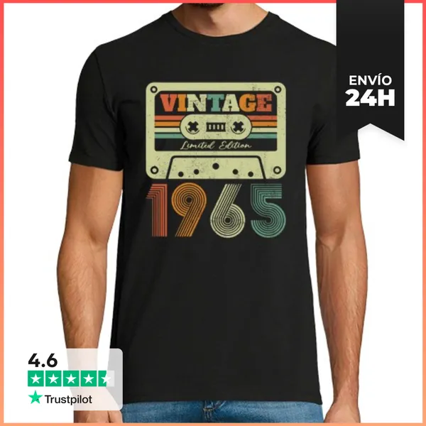 Camiseta Hombre Clásica 60 Años 1965 Regalo De Cumpleaños Retro