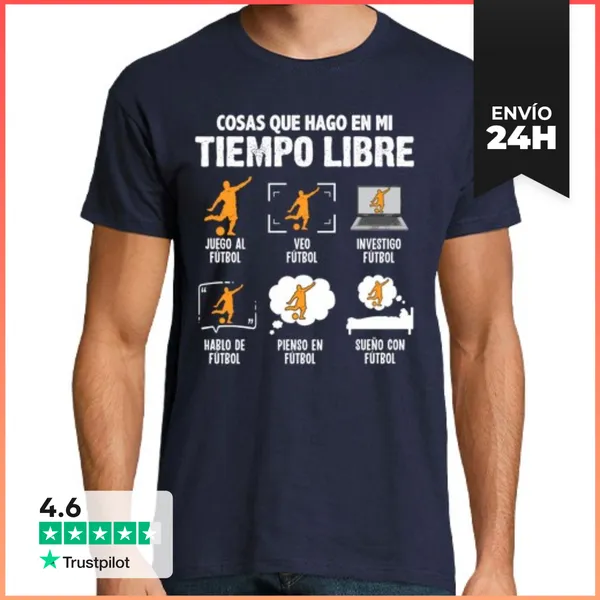 Camiseta Hombre Clásica Tiempo Libre Me Encanta El Fútbol