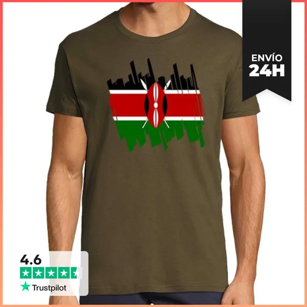 Camiseta Hombre Clásica Bandera Kenia LaTostadora