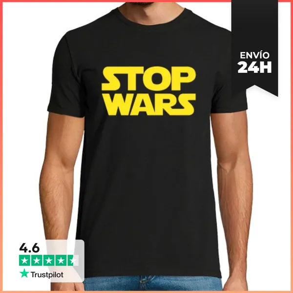 Camiseta Hombre Clásica Detener Guerras Película Cine Referenci
