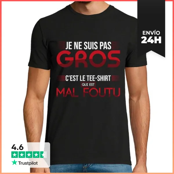 Camiseta Hombre Clásica No Estoy Gordo Regalo De Humor
