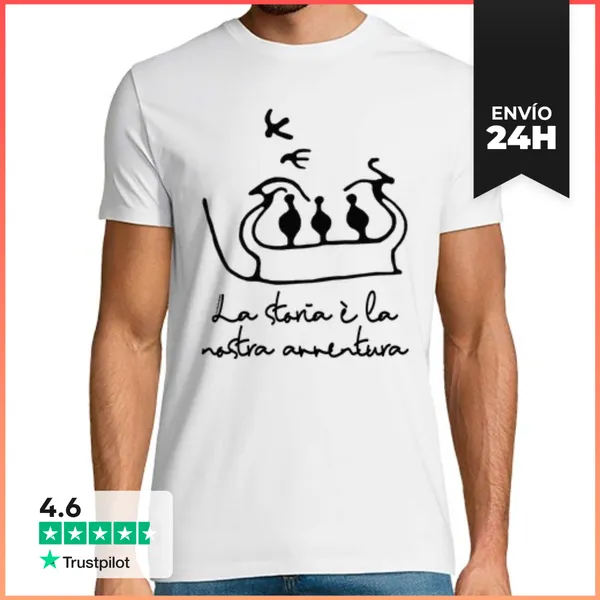 Camiseta Hombre Clásica La Historia Es Nuestra Aventura, Viaje De