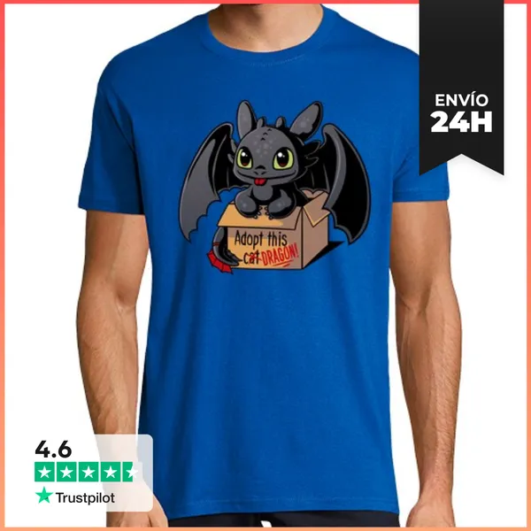 Camiseta Hombre Clásica Adopta Un Dragon LaTostadora