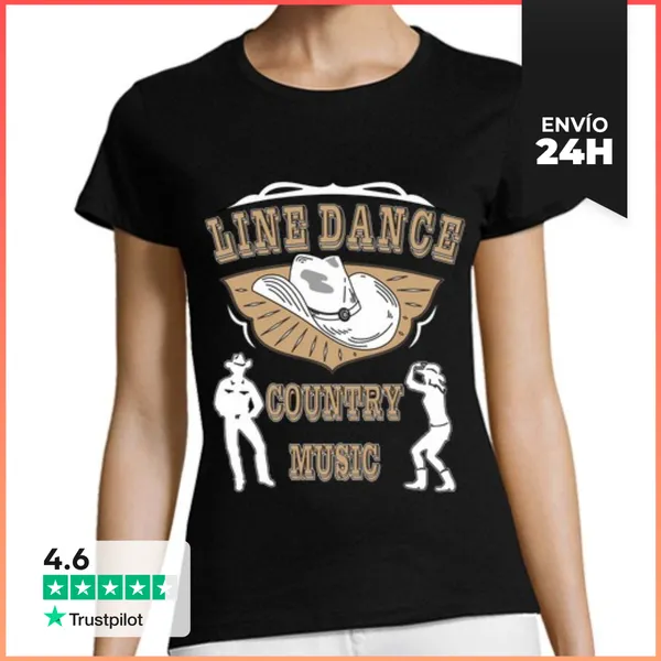 Camiseta Mujer Clásica Música Country De Baile En Línea
