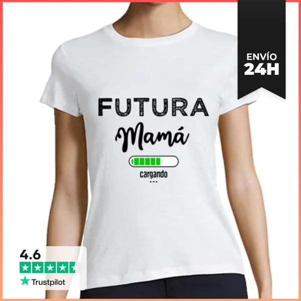 Camiseta Mujer Clásica Futura Mama Cargando LaTostadora