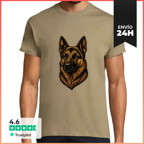 Camiseta Hombre Clásica Perro Pastor Alemán LaTostadora