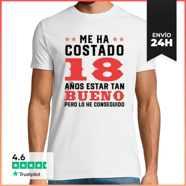 Camiseta Hombre Clásica 18 Cumpleaños 18 Años Regalo Cumpleaños