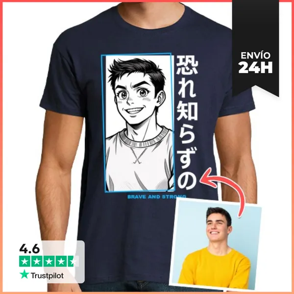 Camiseta Hombre Clásica Efecto Manga Camiseta Con Foto