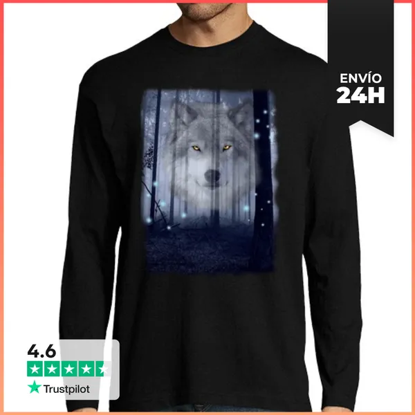 Camiseta Hombre Manga Larga El Lobo Feroz LaTostadora