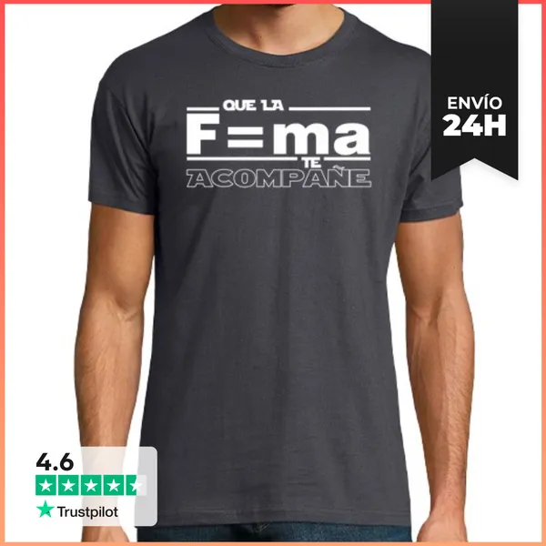 Camiseta Hombre Clásica CAMISETA STAR WARS FUERZA ACOMPAÑE HUMOR