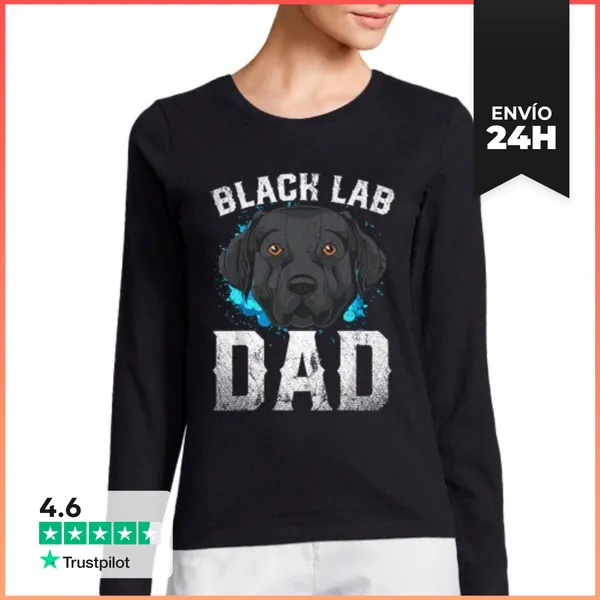 Camiseta Mujer Manga Larga Dueño De Perro Día Del Padre Labrador