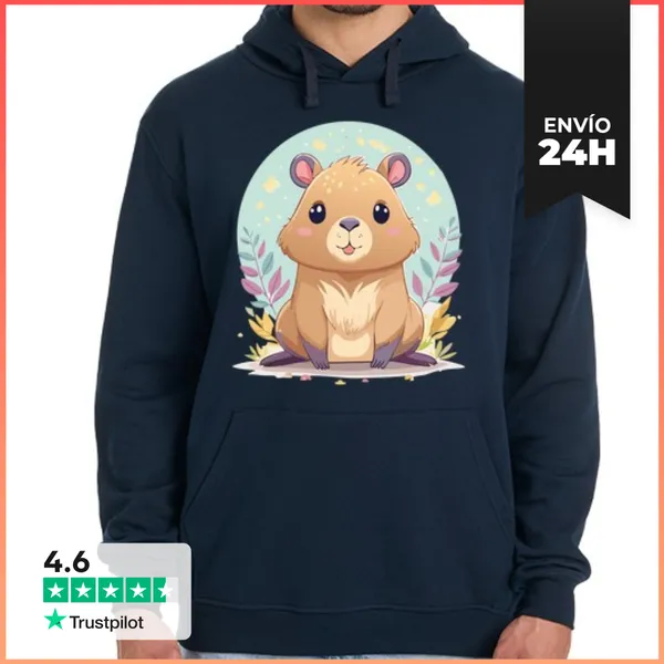 Sudadera Unisex Con Capucha Capibara Kawaii LaTostadora