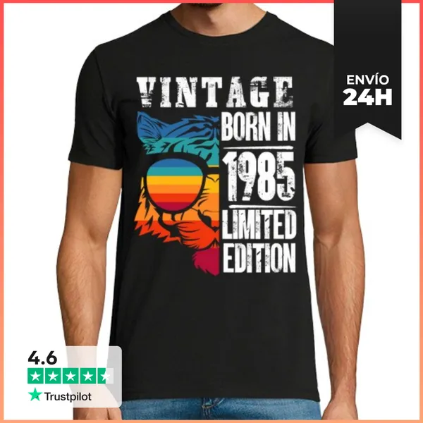 Camiseta Hombre Clásica Edición Limitada Vintage Nacida En 1985