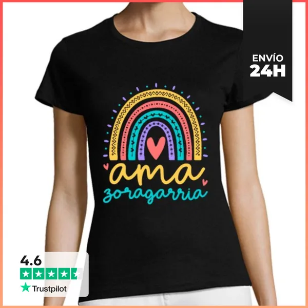 Camiseta Mujer Clásica Ama Zoragarria Amaren Eguneko Opariak