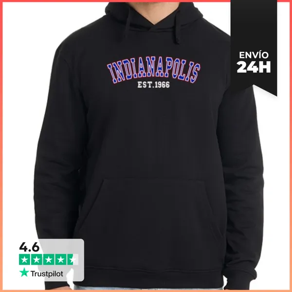 Sudadera Unisex Con Capucha Indianápolis Est 1966 LaTostadora