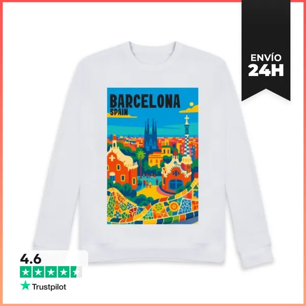 Sudadera Unisex BARCELONA SPAIN SUMMER POP ART LaTostadora