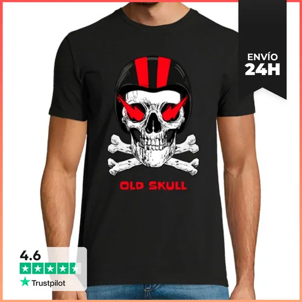 Camiseta Hombre Clásica Old Skull LaTostadora