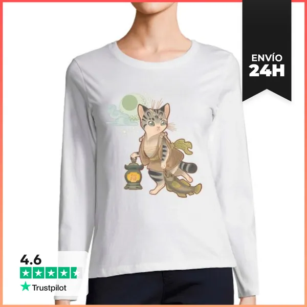 Camiseta Mujer Manga Larga Neko LaTostadora