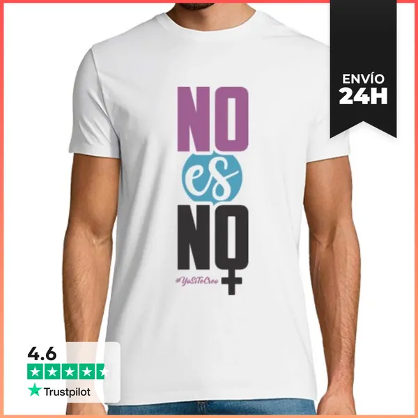 Camiseta Hombre Clásica No Es No (Fondo Claro) LaTostadora
