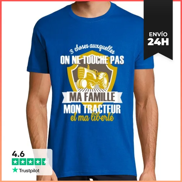 Camiseta Hombre Clásica Mi Familia Y Mi Tractor LaTostadora