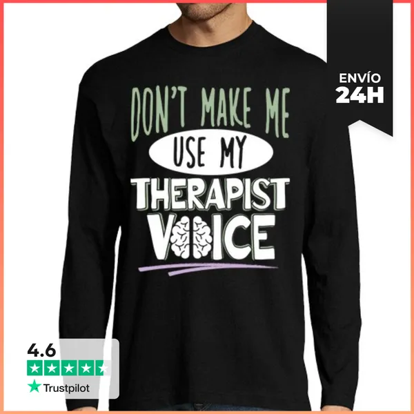 Camiseta Hombre Manga Larga Diseño Divertido De Terapeuta