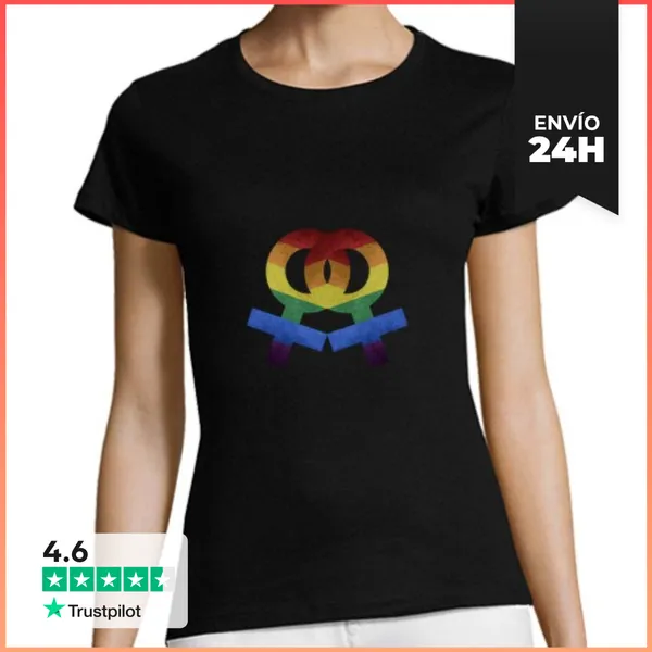 Camiseta Mujer Clásica Es Normal, Manga Corta, Negra, Calidad