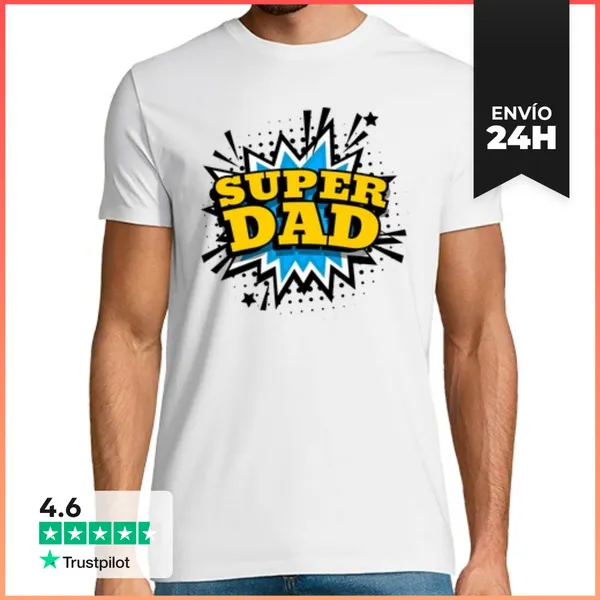 Camiseta Hombre Clásica Super Dad Super Papá LaTostadora