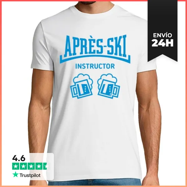 Camiseta Hombre Clásica Instructor De Après-ski Cerveza Cóncava