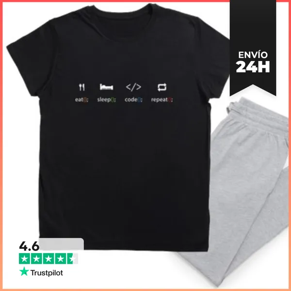 Pijama Eat Sleep Code Repeat LaTostadora