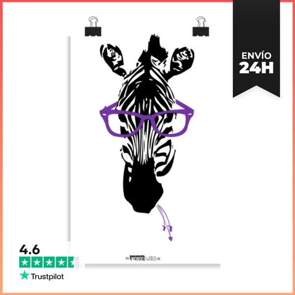 Póster Vertical Zebra Gafapasta LaTostadora