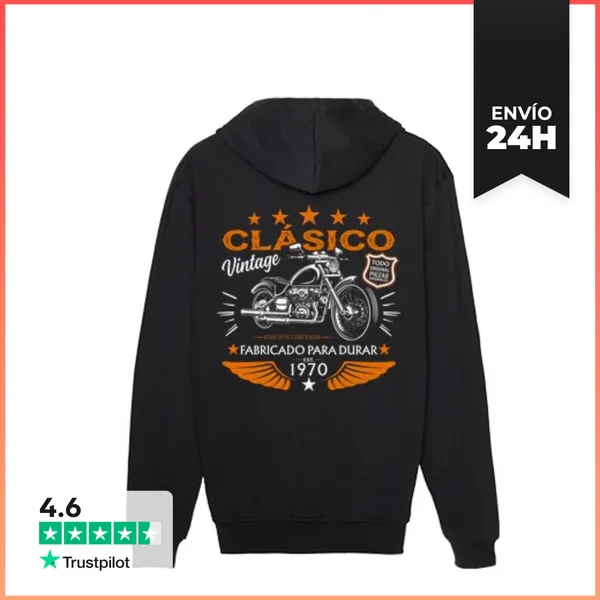 Sudadera Unisex Con Capucha Clásico Fabricado Para Durar 1970