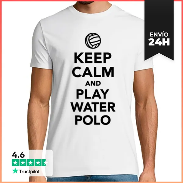 Camiseta Hombre Clásica Mantener La Calma Y El Juego De Waterpolo