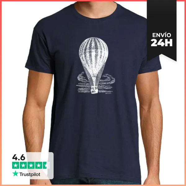Camiseta Hombre Clásica Globo Blanco LaTostadora