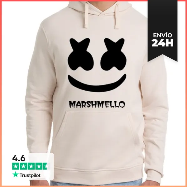 Sudadera Unisex Con Capucha Marshmello LaTostadora