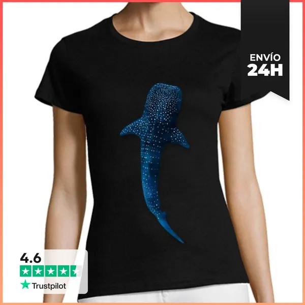 Camiseta Mujer Clásica Whale Shark T-Shirt - NODECO Scubawear