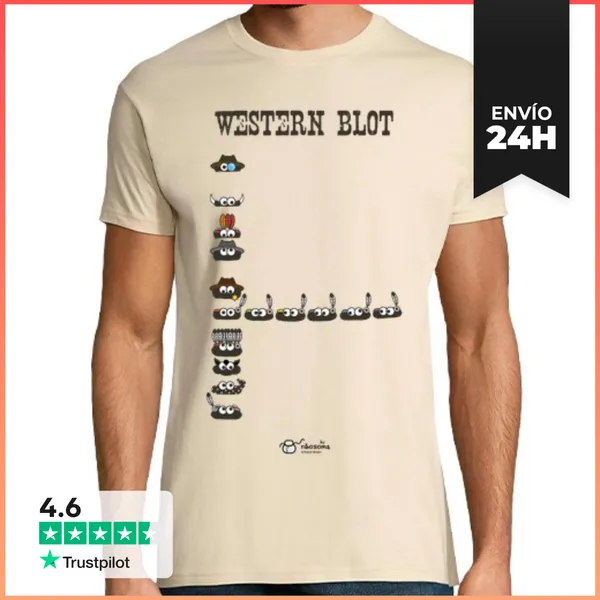 Camiseta Hombre Clásica Western Blot Fondos Claros LaTostadora