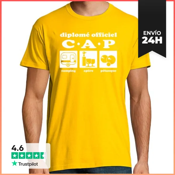 Camiseta Hombre Clásica Aperitivo Camping Petanca LaTostadora