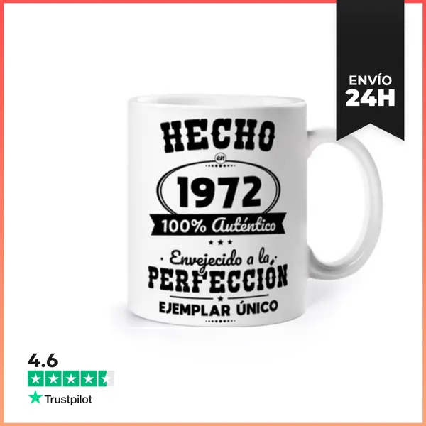 Taza 50 Años - Hecho En 1972 - Perfección LaTostadora