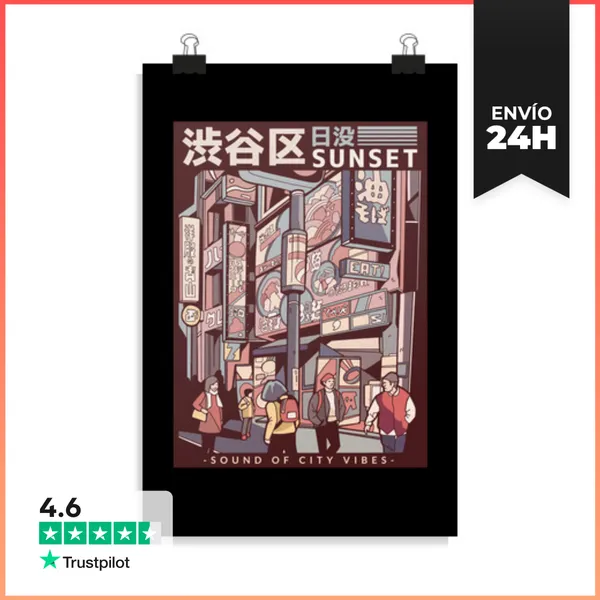 Póster Vertical Calle Shibuya Tokio LaTostadora