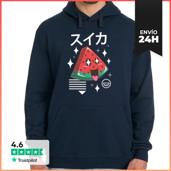 Sudadera Unisex Con Capucha Sandía Kawaii LaTostadora
