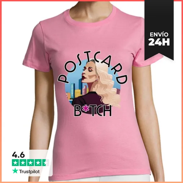 Camiseta Mujer Clásica Zorra De Postal Benidorm Rosa LaTostadora