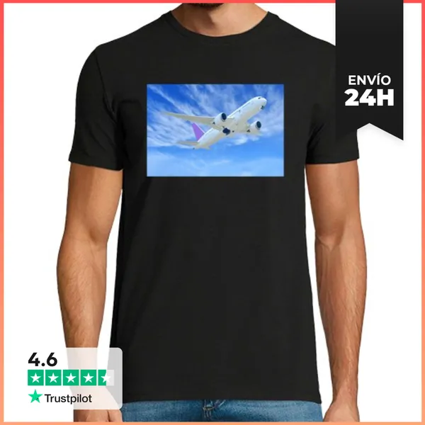 Camiseta Hombre Clásica Excursiones En Avión Regalo LaTostadora