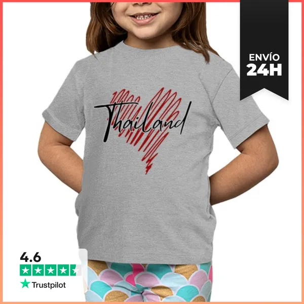 Camiseta Clásica Para Niños Amo Tailandia, Orgullo Tailandés