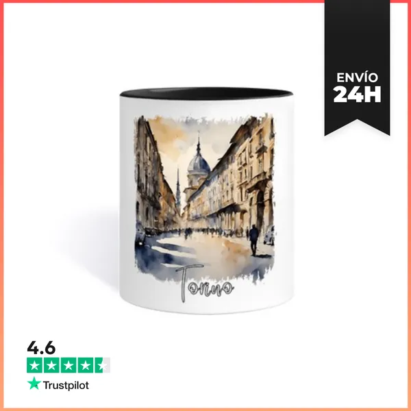 Taza De Colores Acuarela De Turín, Turín Italia LaTostadora