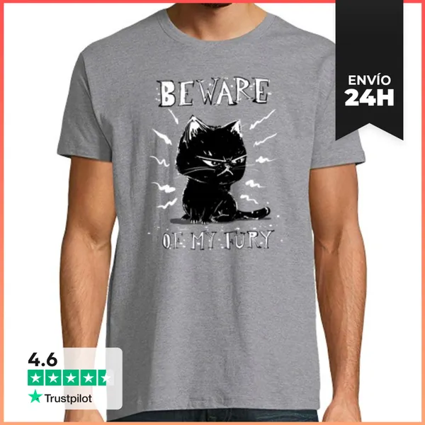 Camiseta Hombre Clásica Cuidado Con Mi Furia LaTostadora