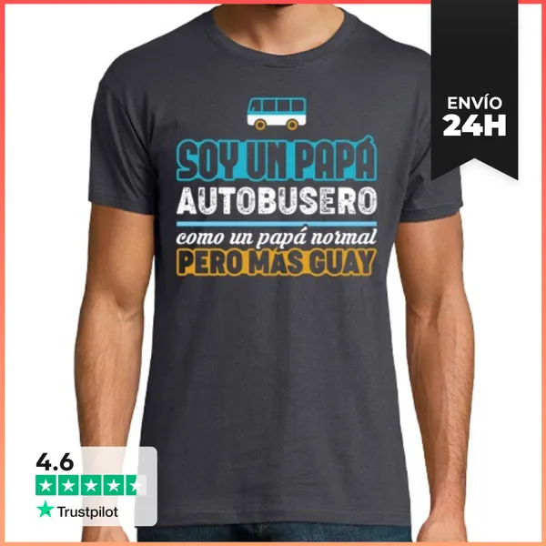Camiseta Hombre Clásica Papá Autobusero, Día Del Padre