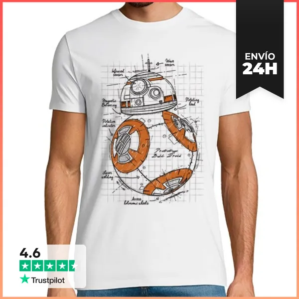 Camiseta Hombre Clásica Droid Project : Orange LaTostadora