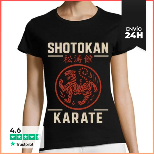Camiseta Mujer Clásica Shotokan Karate Emblema Tigre LaTostadora