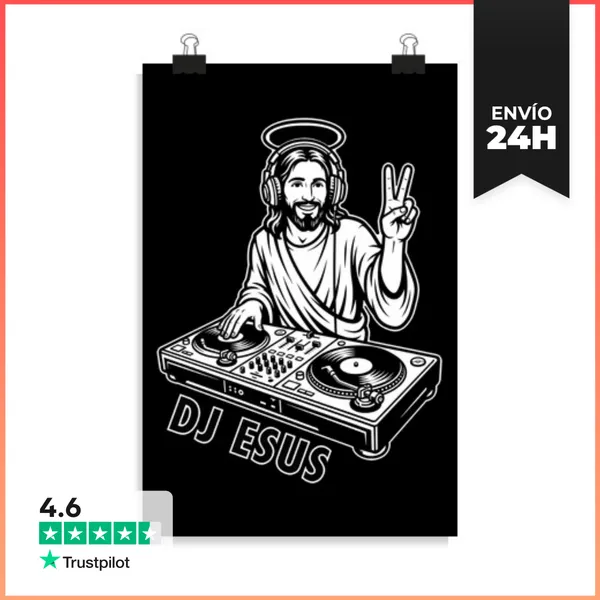 Póster Vertical Dj Esus - Meme De Música De Jesús LaTostadora