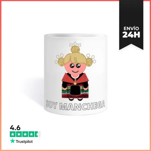 Taza Soy Manchega Divertida Muñeca Kawaii LaTostadora